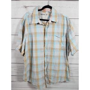 Timberland Men's Multicolor Plaid Short Sleeve‎ Button Down Shirts Size XXL